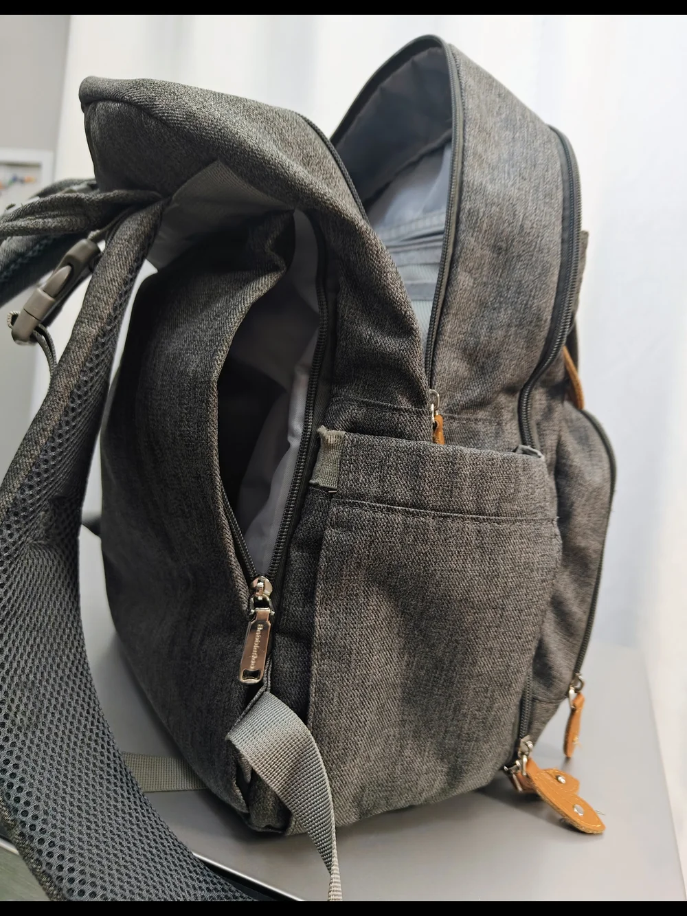 Babbleroo Dark Gray Baby/Diaper Backpack